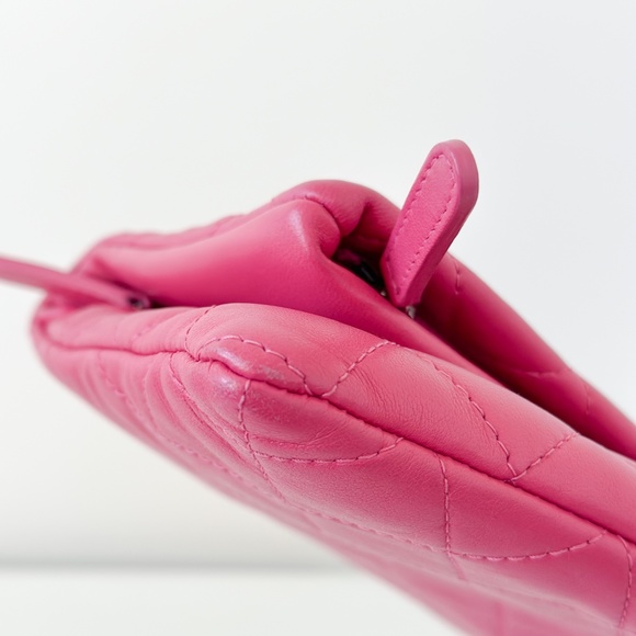 Chanel Pink Quilted Lambskin Fold Over Clutch - Picture 4 of 14